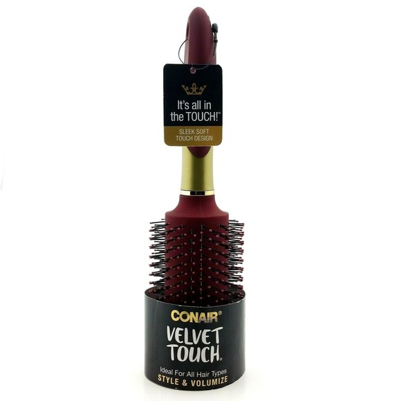 Conair Velvet Touch Round Brush Style & Volumize Double Nylon Bristles New! - Picture 1 of 1